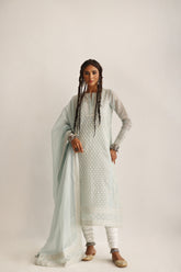 Ice blue Pearl Embroidery - SairaHabib