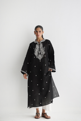 Black - Fully Embroidered Kurta - The Solid Edit by Saira Habib