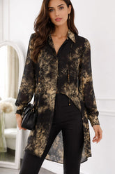 Black and Gold tie-dye Top - SairaHabib