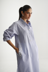 Lavender - Embroidered Shirt - The Solid Edit by Saira Habib