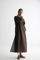 Espresso - Pánkòu Knot Kurta - The Solid Edit by Saira Habib