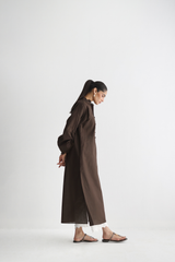Espresso - Pánkòu Knot Kurta - The Solid Edit by Saira Habib