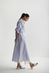 Lavender - Embroidered Shirt - The Solid Edit by Saira Habib