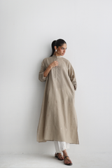 Fawn - All-over Cutwork Kurta - The Solid Edit by Saira Habib