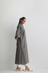 Steel Grey - Pánkòu Knot Kurta - The Solid Edit by Saira Habib