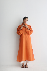 Burnt Orange - Buttoned-up Sleeves Kurta - The Solid Edit by Saira Habib