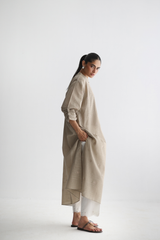 Fawn - All-over Cutwork Kurta - The Solid Edit by Saira Habib