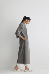 Steel Grey - Pánkòu Knot Kurta - The Solid Edit by Saira Habib