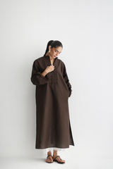 Espresso - Pánkòu Knot Kurta - The Solid Edit by Saira Habib