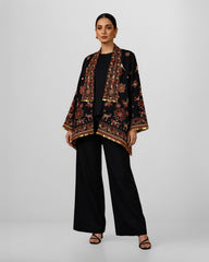 Black Velvet Deer Jacket - SairaHabib