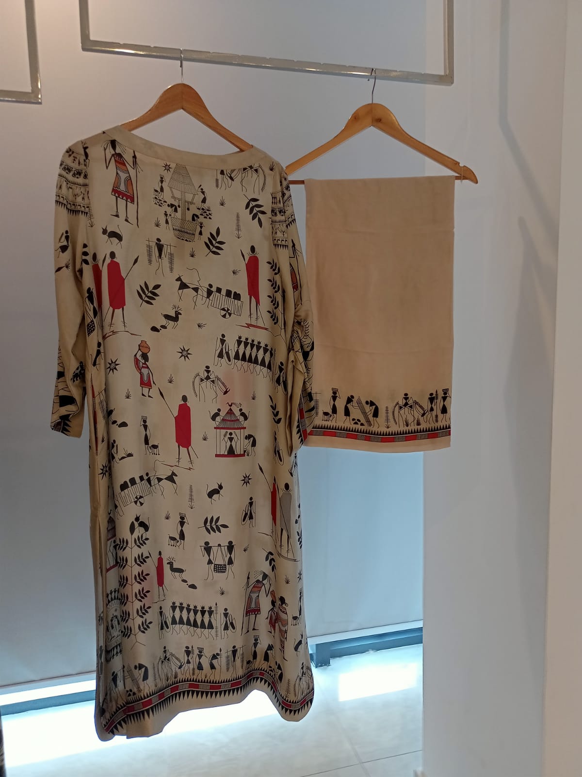 Shikargah - Fawn - Shisha Silk - with Culottes - SairaHabib