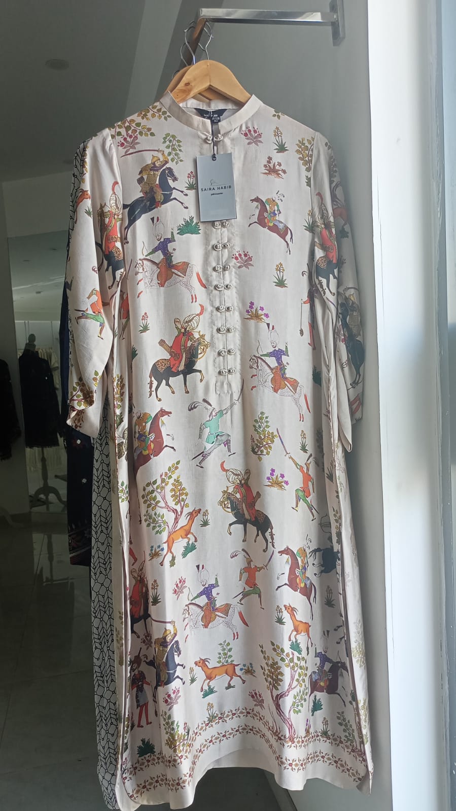 Shikargah - Fawn - Shisha Silk - with Culottes - SairaHabib