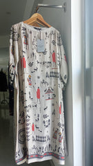 Digital Print African - Fawn - Shisha Silk - with Culottes - SairaHabib